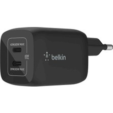 Belkin 65W Çift USB Type-C Gan Duvar Şarj Cihazı