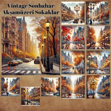 Pink Swan Craft Sonbahar Akşamüzeri Manzaralar 12 Adet Scrapbook Bullet Journal Mat Planlayıcı Sticker Etiket Seti