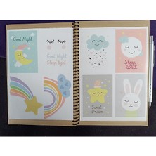Pink Swan Craft Mutlu Rüyalar Sevimli Etiket Seti (Sweet Dreams Sticker Set) 9 x 6 cm 8 Adet Etiket