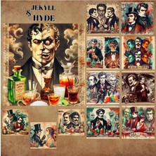 Pink Swan Craft Jekyll And Hyde Vintage 12 Adet Scrapbook Bullet Journal Mat Planlayıcı Sticker Etiket Seti