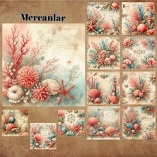 Pink Swan Craft Mercanlar Vintage 12 Adet Scrapbook Bullet Journal Mat Planlayıcı Sticker Etiket Seti