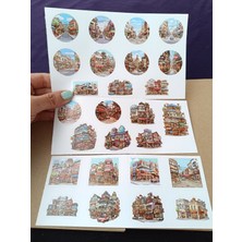 Pink Swan Craft Anime Kasaba Görüntüleri Etiket Seti Laptop Ipad Defter Kitap Planlayıcı Sticker