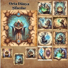 Pink Swan Craft Şifacılar Orta Dünya 12 Adet Scrapbook Bullet Journal Mat Planlayıcı Sticker Etiket Seti