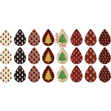 Yeni Yıl Yılbaşı Damla Tarzı Etiket (8 Farklı Model Sticker) 72 Adet Etiket Seti 2,8 x 2 cm