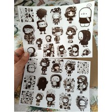 Pink Swan Craft Cute Kawaii Sevimli Doodle Etiket Seti Laptop Ipad Defter Kitap Planlayıcı Sticker Seti