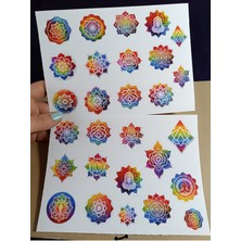 Pink Swan Craft Renkli Yoga Çakralar Etiket Seti Laptop Ipad Defter Kitap Planlayıcı Sticker