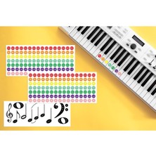 Pink Swan Craft Piyano Org Klavye Akordiyon Melodika Piano Tuşları Için Nota Sticker Etiketi 232 Adet