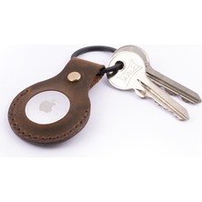 Minimal X Design Airtag Kılıfı  Deri Anahtarlık - Gerçek Deri El Yapımı - Minimalist Tasarım