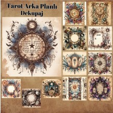 Pink Swan Craft Tarot Tarzı Dekupaj Vintage 12 Adet Scrapbook Bullet Journal Mat Planlayıcı Sticker Etiket Seti