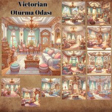 Pink Swan Craft Victorian Oturma Odası Vintage 12 Adet Scrapbook Bullet Journal Mat Planlayıcı Sticker Etiket Seti