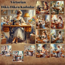 Pink Swan Craft Dikiş Diken Kadınlar Vintage 12 Adet Scrapbook Bullet Journal Mat Planlayıcı Sticker Etiket Seti