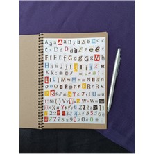 Pink Swan Craft Mini Gazete Dergi Kesimi Alfabe Etiket Seti Laptop Ipad Defter Kitap Planlayıcı Sticker Seti