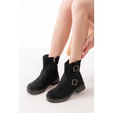 Arda 02-2014 Siyah Süet Toka Aksesuarlı Günlük Kadın Bot