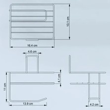 Ats Store Buffer® Kendiliğinden Yapışkanlı Tuvalet Kağıdı Tutacağı ve Yedek Raf - Siyah Modern Metal Tasarım