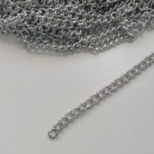 Yumakça Metal Burgulu Çanta Zincir 10 mm 1 Metre Gümüş