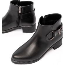 270-3030 Siyah Toka Aksesuarlı Fermuarlı Günlük Kadın Bot