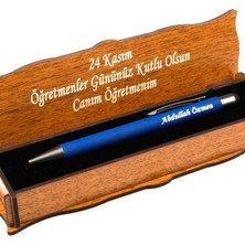 Kalemhane Öğretmenler Günü Hediyesi Kişiye Özel Ahşap Kutulu Isimli Tükenmez Kalem