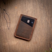 V2 Mekanizmalı Kartlık - Gerçek Deri & El Yapımı - Minimalist Tasarım