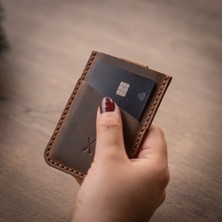 V2 Mekanizmalı Kartlık - Gerçek Deri & El Yapımı - Minimalist Tasarım