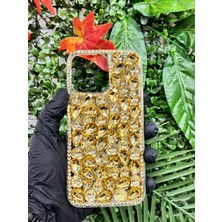 Aktech Iphone 13/14 Gold Taşlı Kokoş Kılıf