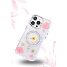 Newface iPhone 15 Pro Max Flower Magsafe Kapak - Mor