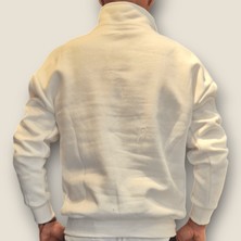 Viento Beyaz Renk Yarım Fermuar Sweatshirt