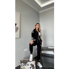 MİMİ LUXURY WEAR Kadın Fermuarlı Alt Üst Eşofman Takımı Nakışlı 2 Iplik Likra 390