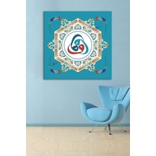 Morfil Sanat Atölyesi Üçlü Vav Osmanlı Motifi Islami Dini Hat Kanvas Tablo (8 Farklı Ölçü)