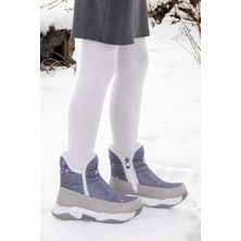 Kiko Kids Rocco Fermuarlı Kız Çocuk Kar Botu Füme - Fuşya