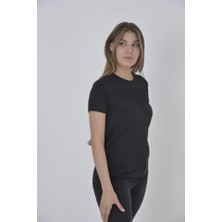 Mazıdağı Gögüs Fileli Slim Fit T-Shirt - Siyah