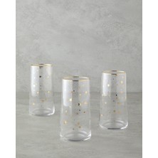 English Home Talisman Star Cam 3'lü Bardak 540 ml Şeffaf-Gold