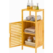 Meturas Bambu Kapaklı Çok Amaçlı Organizer Dolap  36.5 x 33 x 85.5 cm