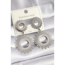 Clariss 316L Çelik Gümüş Renk Sallantı Güneş Model Kadın Küpe