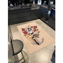 Rugs Modern Karışık Renkli Kadın Desenli Modern Dekoratif Halı MIRAVIP474