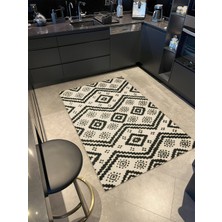 Rugs Modern Krem Baklava Çapraz Geometrik Desenli Dokuma Taban Halı MIRAVIP341