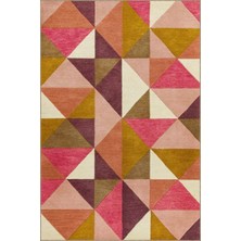 Rugs Modern Üçgenli Karışık Renkli Modern Geometrik Dokuma Taban Halı MIRAVIP489