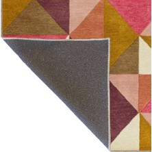 Rugs Modern Üçgenli Karışık Renkli Modern Geometrik Dokuma Taban Halı MIRAVIP489