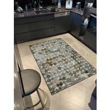 Rugs Modern Gri Temalı ve Daire Desenli Dekoratif Halı MIRAVIP444