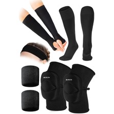 Voleybol Spor Seti - Dizlik, Elik, Saç Bandı, Bilek Havlusu Ve Uzun Çorap İle Tam Takım