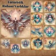 Pink Swan Craft Fütüristik Ruhani Varlıklar 12 Adet Scrapbook Bullet Journal Mat Planlayıcı Sticker Etiket Seti