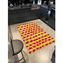 Rugs Modern Turuncu Pembe Kareli Modern Dokuma Taban Halı MIRAVIP480