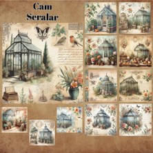 Pink Swan Craft Cam Seralar Vintage 12 Adet Scrapbook Bullet Journal Mat Planlayıcı Sticker Etiket Seti