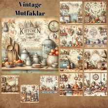 Pink Swan Craft Mutfaklar Vintage 12 Adet Scrapbook Bullet Journal Mat Planlayıcı Sticker Etiket Seti