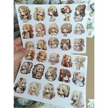 Pink Swan Craft Sevimli Anime Kızları 30 Adet Etiket Seti Laptop Ipad Defter Kitap Planlayıcı Sticker Seti