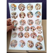 Pink Swan Craft Anime Fighter Girls 26 Adet Etiketi Laptop Ipad Defter Kitap Planlayıcı Sticker Seti