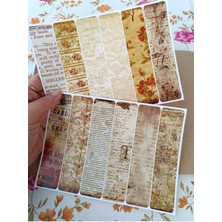 Pink Swan Craft Vintage Scrapbook Washi Tape Etiket Seti, Bullet Journal, Planlayıcı Sticker Seti