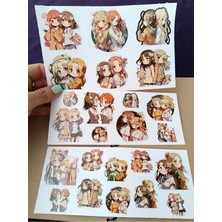 Pink Swan Craft Best Friends Anime Kızları Etiket Seti Laptop Ipad Defter Kitap Planlayıcı Sticker Seti