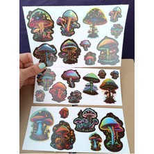 Pink Swan Craft Neon Cyberpunk Mushrooms 25 Adet Etiketi Laptop Ipad Defter Kitap Planlayıcı Sticker Seti