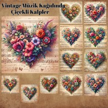 Pink Swan Craft Notalar Üzerinde Çiçek Kalpler Vintage 12 Adet Scrapbook Bullet Journal Mat Planlama Sticker Etiket