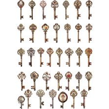 Vintage Anahtarlar Etiket, Scrapbook, Bullet Journal, Planlayıcı Sticker Seti